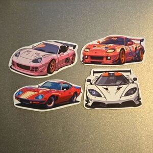 4 Car Magnets Pink S2000, 2000GT, Agera Custom Cars Slammed